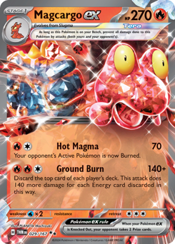 Magcargo ex, Twilight Masquerade #29, Pokémon TCG card