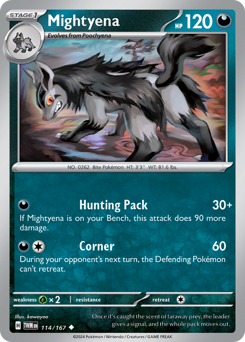 Mightyena, Twilight Masquerade #114, Pokémon TCG card