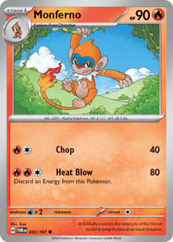 Monferno, Twilight Masquerade #32, Pokémon TCG card