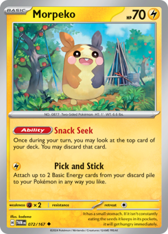 Morpeko, Twilight Masquerade #72, Pokémon TCG card