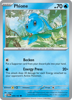 Phione, Twilight Masquerade #55, Pokémon TCG card
