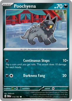 Poochyena, Twilight Masquerade #113, Pokémon TCG card