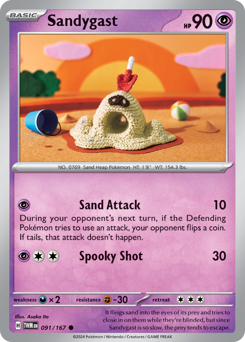 Sandygast, Twilight Masquerade #91, Pokémon TCG card