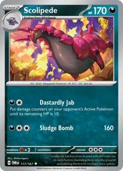 Scolipede, Twilight Masquerade #117, Pokémon TCG card