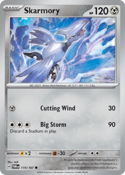 Skarmory, Twilight Masquerade #119, Pokémon TCG card