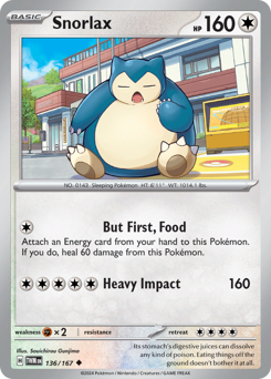 Snorlax, Twilight Masquerade #136, Pokémon TCG card