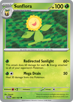 Sunflora, Twilight Masquerade #7, Pokémon TCG card
