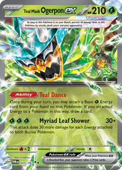 Teal Mask Ogerpon ex, Twilight Masquerade #25, Pokémon TCG card