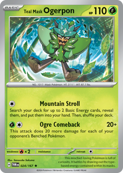 Teal Mask Ogerpon, Twilight Masquerade #24, Pokémon TCG card