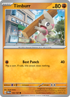 Timburr, Twilight Masquerade #103, Pokémon TCG card