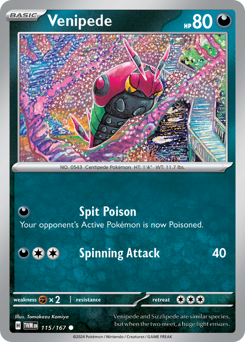 Venipede, Twilight Masquerade #115, Pokémon TCG card