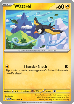 Wattrel, Twilight Masquerade #75, Pokémon TCG card