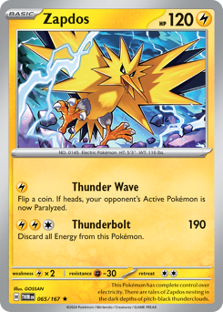 Zapdos, Twilight Masquerade #65, Pokémon TCG card