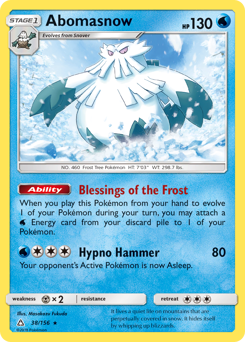 Abomasnow, Ultra Prism #38, Pokémon TCG card