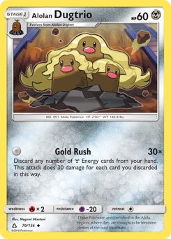 Alolan Dugtrio, Ultra Prism #79, Pokémon TCG card