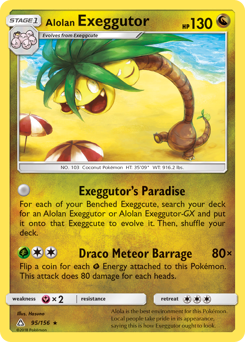 Alolan Exeggutor, Ultra Prism #95, Pokémon TCG card
