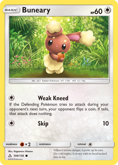 Buneary, Ultra Prism #106, Pokémon TCG card