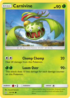 Carnivine, Ultra Prism #12, Pokémon TCG card