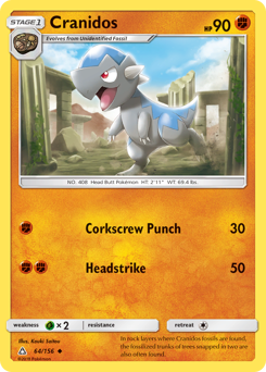 Cranidos, Ultra Prism #64, Pokémon TCG card
