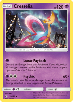 Cresselia, Ultra Prism #59, Pokémon TCG card