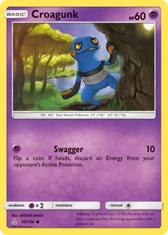 Croagunk, Ultra Prism #56, Pokémon TCG card