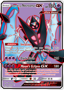 Dawn Wings Necrozma-GX, Ultra Prism #143, Pokémon TCG card
