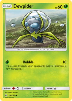 Dewpider, Ultra Prism #16, Pokémon TCG card