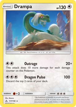 Drampa, Ultra Prism #117, Pokémon TCG card