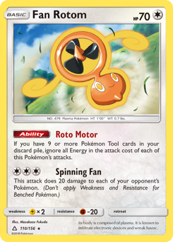 Fan Rotom, Ultra Prism #110, Pokémon TCG card
