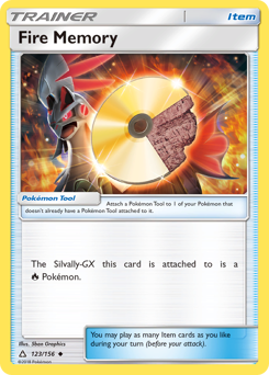 Fire Memory, Ultra Prism #123, Pokémon TCG card