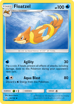 Floatzel, Ultra Prism #36, Pokémon TCG card