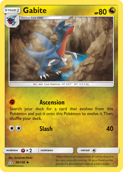 Gabite, Ultra Prism #98, Pokémon TCG card