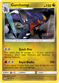 Garchomp, Ultra Prism #99, Pokémon TCG card