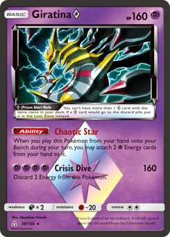Giratina ◇, Ultra Prism #58, Pokémon TCG card