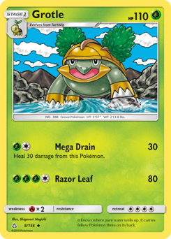 Grotle, Ultra Prism #8, Pokémon TCG card