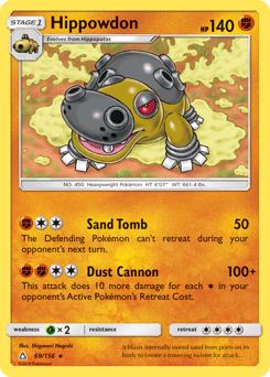 Hippowdon, Ultra Prism #69, Pokémon TCG card