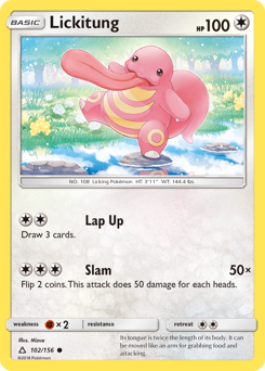 Lickitung, Ultra Prism #102, Pokémon TCG card