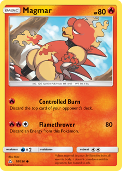 Magmar, Ultra Prism #18, Pokémon TCG card