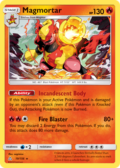 Magmortar, Ultra Prism #19, Pokémon TCG card