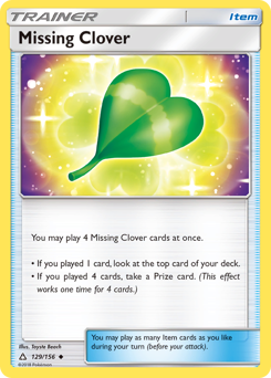 Missing Clover, Ultra Prism #129, Pokémon TCG card