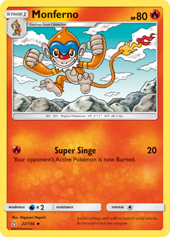 Monferno, Ultra Prism #22, Pokémon TCG card