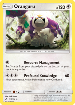 Oranguru, Ultra Prism #114, Pokémon TCG card