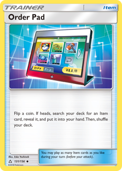 Order Pad, Ultra Prism #131, Pokémon TCG card