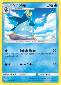 Prinplup, Ultra Prism #33, Pokémon TCG card