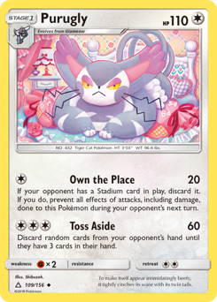 Purugly, Ultra Prism #109, Pokémon TCG card