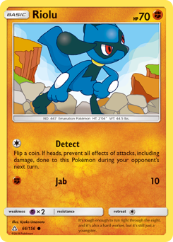 Riolu, Ultra Prism #66, Pokémon TCG card