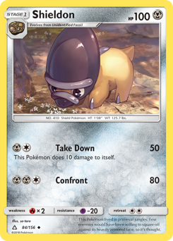 Shieldon, Ultra Prism #84, Pokémon TCG card