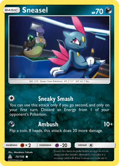 Sneasel, Ultra Prism #73, Pokémon TCG card