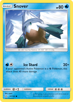 Snover, Ultra Prism #37, Pokémon TCG card
