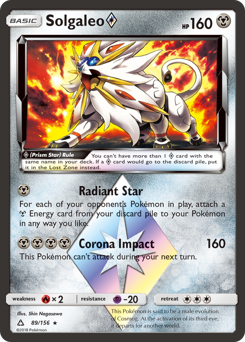 Solgaleo ◇, Ultra Prism #89, Pokémon TCG card